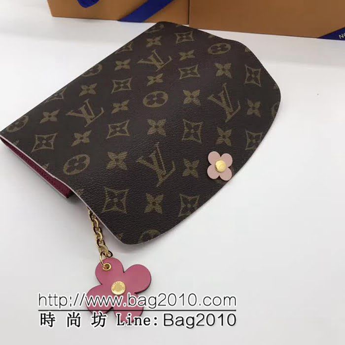 路易威登LV頂級原單 M64202玫紅色 經典Emilie錢夾 時尚而實用 ZY1029